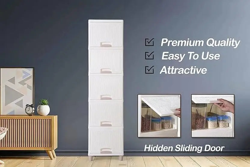 Neat & Versatile 5-Tier Drawer and Shelf Storage
