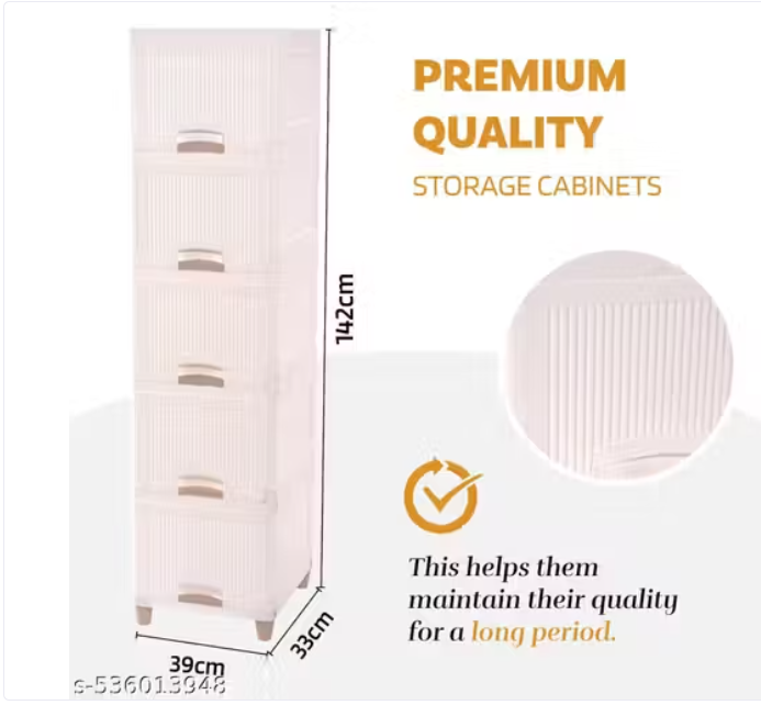 Neat & Versatile 5-Tier Drawer and Shelf Storage