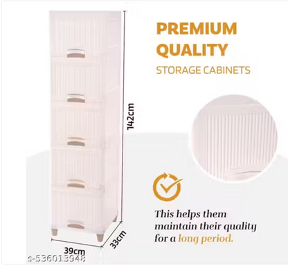 Neat & Versatile 5-Tier Drawer and Shelf Storage